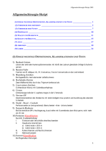 Allgemeinchirurgie-Skript - Biochemie