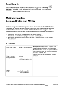 Maßnahmenplan beim Auftreten von MRSA