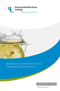 Broschüre: "Ernährungsinformation nach Stammzelltransplantation"