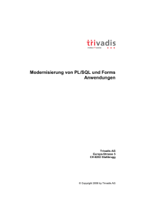 Modernisierung von PL/SQL und Forms Anwendungen