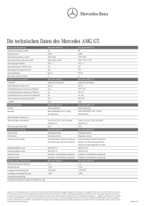 Die technischen Daten des Mercedes AMG GT. - Mercedes-Benz