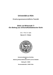 Ethik und Wirtschaft - Universität zu Köln