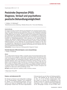 Poststroke Depression (PSD): Diagnose, Verlauf und psychothera