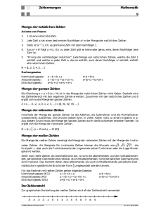 Zahlenmengen Mathematik 9 Menge der natürlichen Zahlen