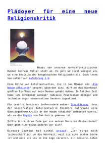 Plädoyer für eine neue Religionskritik