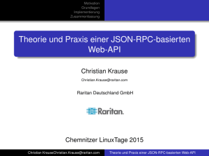 Theorie und Praxis einer JSON-RPC-basierten Web-API