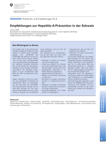 Hepatitis A Empfehlungen