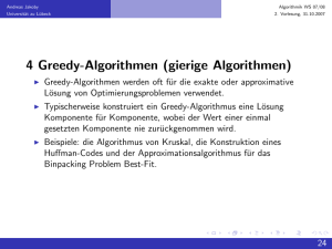 4 Greedy-Algorithmen (gierige Algorithmen)