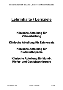 Lehrinhalte / Lernziele