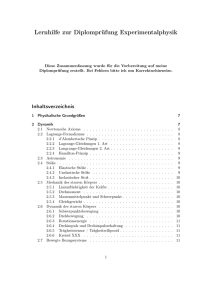 Lernhilfe zur Diplomprüfung Experimentalphysik