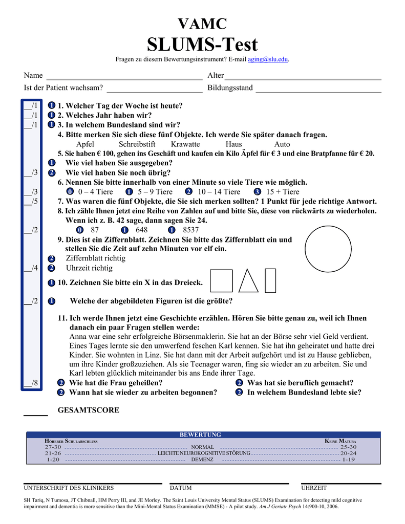 Slums Test Printable
