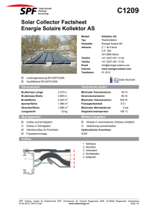 C1209 Solar Collector Factsheet Energie Solaire Kollektor AS