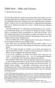 G. Michael Schmitt Edith Stein – Jüdin und Christin