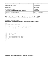 Teil 1: Grundlegende Eigenschaften der Sprache Java [20P]