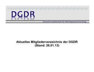 Aktuelles Mitgliederverzeichnis der DGDR