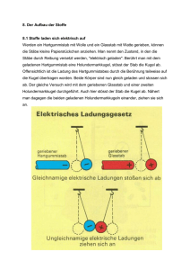 8. Der Aufbau der Stoffe 8.1 Stoffe laden sich elektrisch auf Werden