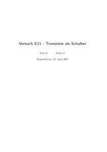 Versuch E21 - Transistor als Schalter