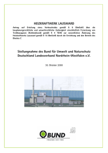 HEIZKRAFTWERK LAUSWARD Stellungnahme des Bund für