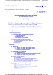 Kolorektales Karzinom - Wissensnetzwerk evidence.de