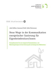 Neue Wege in der Kommunikation energetischer Sanierung für