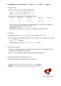1. Schulaufgabe im November 2014
