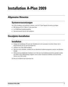 Installation A-Plan 2009