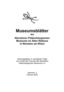 Museumsblatt 3 / 2002 - Paläontologisches Museum Nierstein