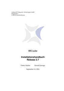 BICsuite Installationshandbuch