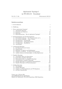 Kurzskript zur Algebraischen Topologie I im WS 2015/16