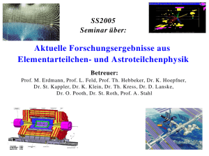 Aktuelle Forschungsergebnisse aus Elementarteilchen und