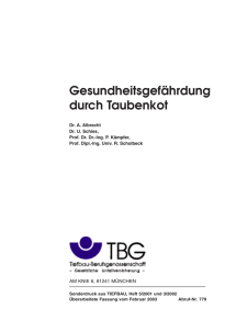 Gesundheitsgefährdung durch Taubenkot