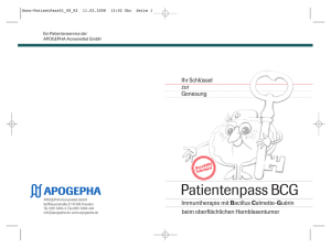 Patientenpass BCG - APOGEPHA Arzneimittel GmbH