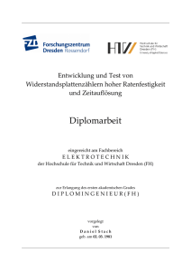 Entwicklung und Test von Widerstandsplattenzählern hoher