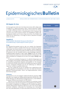 Epidemiologisches Bulletin 01/2012 Ratgeber für Ärzte