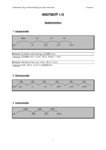 A1-13_Maßeinheiten, Dreiecke, Rechteck, Quadrat