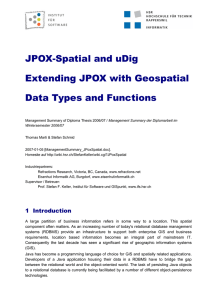 JPOX-Spatial and uDig Extending JPOX with Geospatial - HSR-Wiki