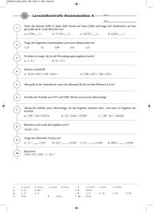 Lernzielkontrolle Dezimalzahlen A