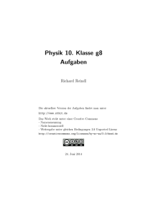 Aufgaben Physik 10 g8