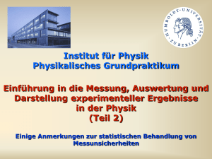 Statistik - Institut für Physik