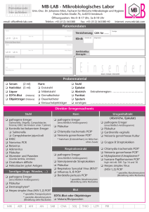 Anforderungsschein - MB-LAB Mikrobiologisches Labor