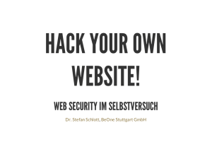 WEB SECURITY IM SELBSTVERSUCH