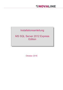 Installation SQL Server 2012 - Novaline Informationstechnologie