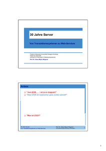 30 Jahre Server - Lehrstuhl für Informatik 6 - Friedrich