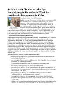 Soziale Arbeit für eine nachhaltige Entwicklung in Kuba/Social Work