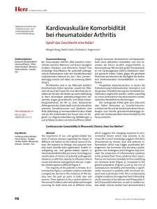 Herz Kardiovaskuläre Komorbidität bei rheumatoider Arthritis