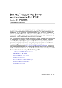 Sun Java System Web Server Versionshinweise fÃ¼r HP