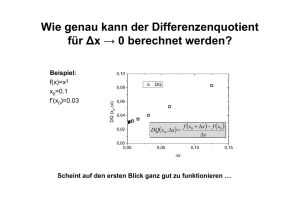 Wie genau kann der Differenzenquotient für Δx → 0 berechnet