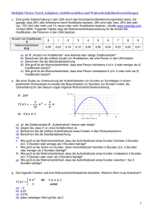 Multiple-Choice-Test: Zufallsvariablen und