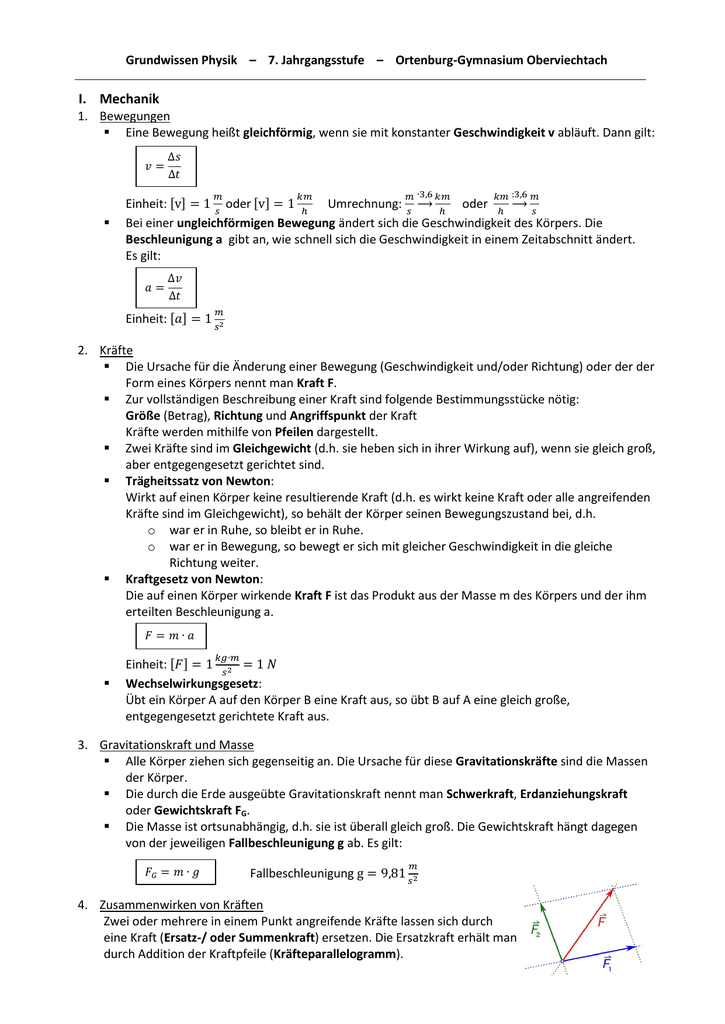 experiment physik 7. klasse