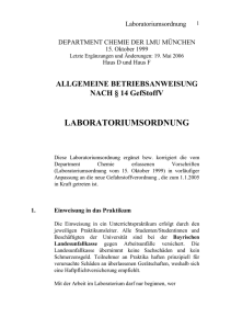 laboratoriumsordnung - Zur Fakultät Chemie und Pharmazie LMU
